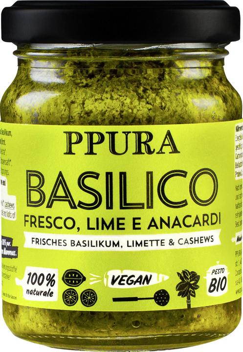 Image du produit Ppura Pesto au basilic et au citron vert frais (120 g)