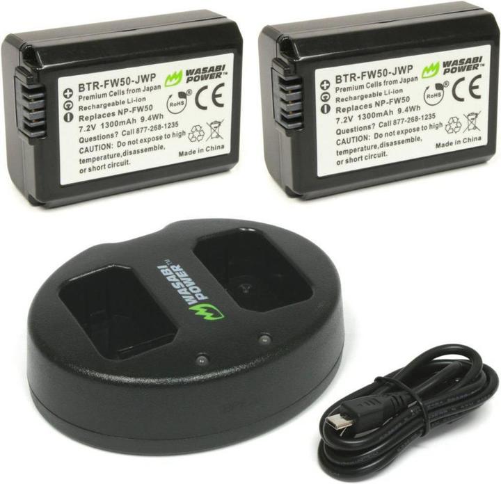 Immagine prodotto Wasabi Power 2 batterie FW50 e doppio caricatore (Set)