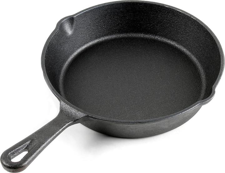 Actual product image Wiltec Cast Iron Skillet Ø20cm for Campfire Cooking and all Stoves with Non-stick Frying Surface