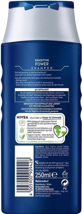 Immagine prodotto Nivea Men Sensitiv Power (250 ml, Shampoo liquido)