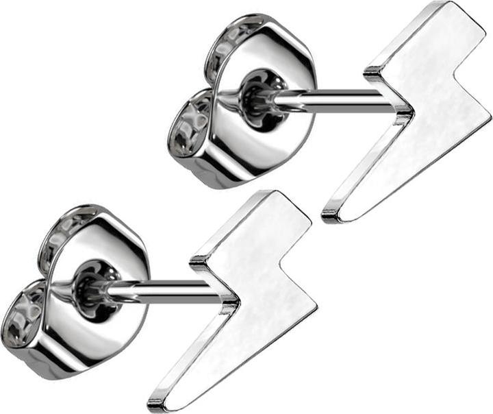 Produktbild Star Piercing Threadless Ohrstecker silber Blitz silber (ohne Messing, Titan G23)