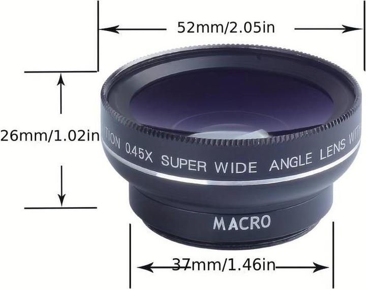 Actual product image PhoneLook APEXEL Smartphone Camera Lens Attachment 2 in 1 Ultra Wide Angle 0.45x Lens & Super Macro Lens