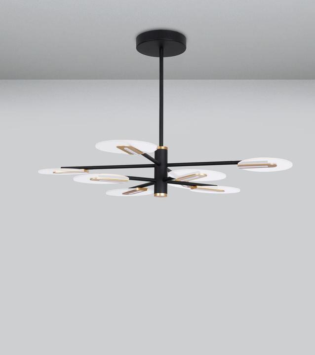 Produktbild Nova Luce GENTI LED Pendelleuchte Schwarz 54W Warmweiss 63x89cm 9545408