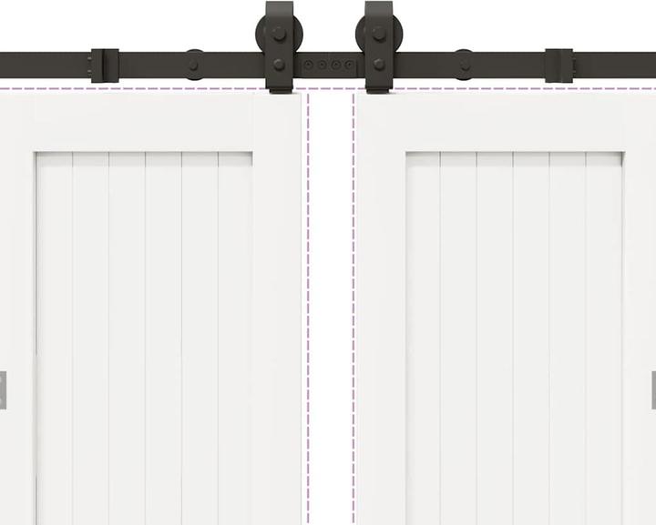 Immagine prodotto VidaXL Set di ferramenta per porte scorrevoli 183 cm acciaio nero Set di ferramenta per porte scorrevoli