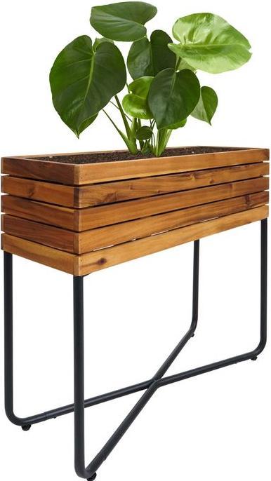 Image du produit Mendler Jardinière HWC-L25, rectangulaire 60x62x22cm Outdoor acier acacia, marron (62 cm)