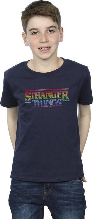 Actual product image Netflix Boys Stranger Things Rainbow Dot Logo T-Shirt (140, 146)