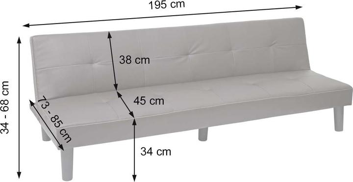 Immagine prodotto Swisshandel24 Divano a 3 posti, divano letto divano letto per ospiti divano pieghevole, funzione letto 195cm (3 posti)