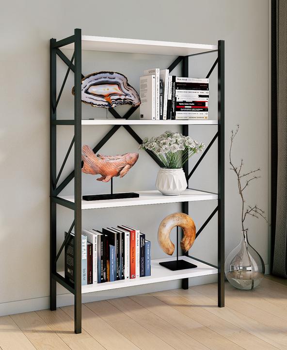 Immagine prodotto VCM Legno Metallo Scaffale Portaoggetti Libreria Libri Decorativi Scaffale Portaoggetti Insasi 4 (66 x 34 x 121 cm)