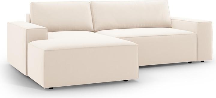 Actual product image Micadoni Velvet Left Corner Sofa With Bed Function And Box, "Jodie", 3 Seats, 246x151x86 Made in Europe (Corner sofa)