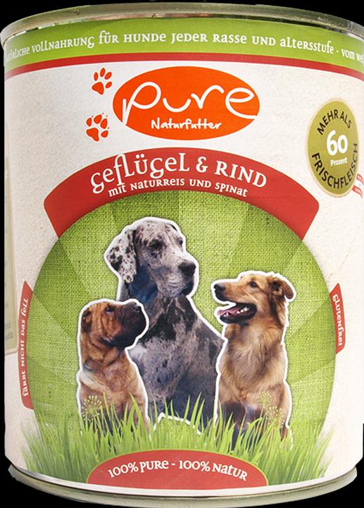 Actual product image Pure Naturfutter Dog menu beef & poultry with vegetables (Senior, Adult, Junior, 1 pcs., 800 g)
