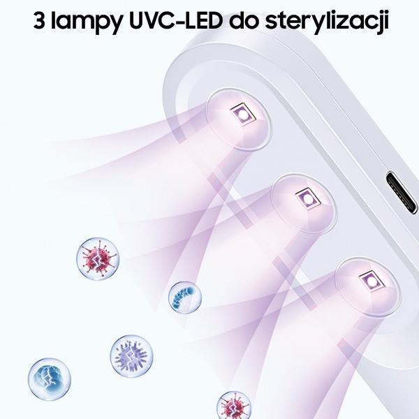 Actual product image Usams Lampa dezynfekująca mini UV-C ręczna sterylizator biały/white ZB159XDD01 (US-ZB159)
