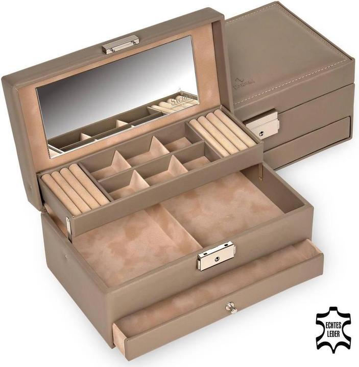 Sacher 34.107.565943 - Schmuckkasten Helen nature taupe Leder
