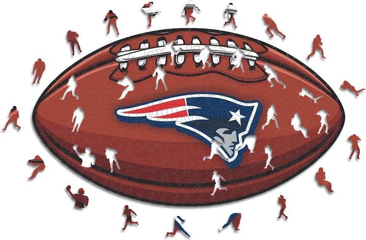 Actual product image Iconic NFL - New England Patriots– Football with Logo - Wooden Puzzle Size L (500 pieces) (500 pieces)