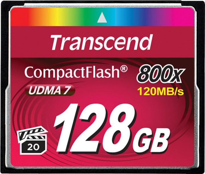 Transcend Premium CompactFlash 128GB Card R120MB/s VGP 20 MLC (128 GB, CF, U3, UHS-II)