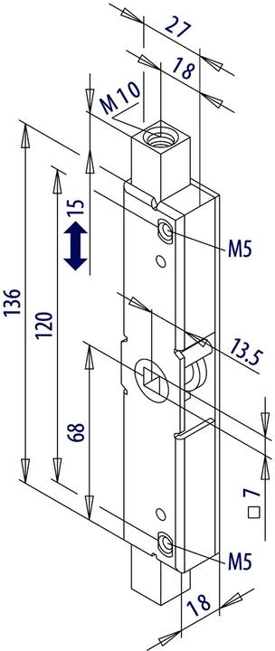 Actual product image Fuhr Bascule edge ledger 294/295 (Door handle)