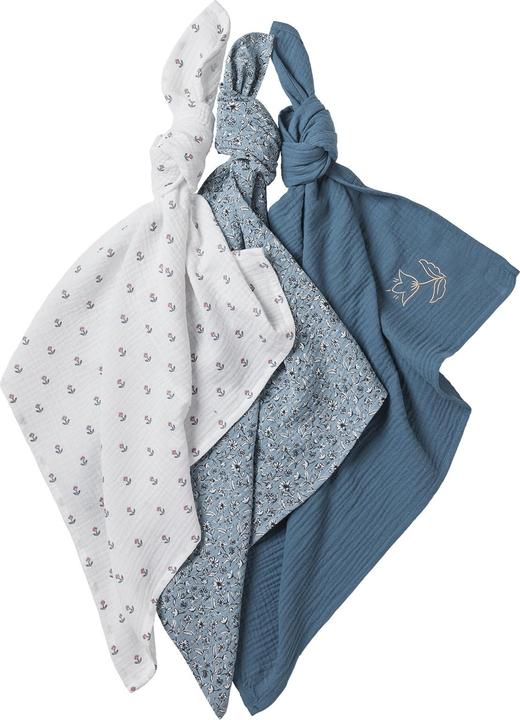 Image du produit Vertbaudet 3er-Pack Baby Wickeltücher INDIEN BLUME Oeko-Tex