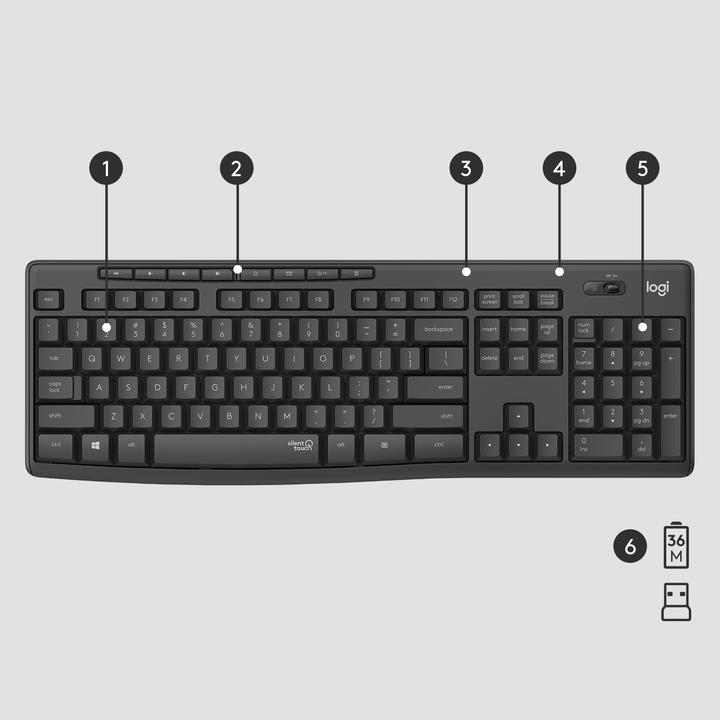 Actual product image Logitech MK295 Silent (Eng. Int., Wireless)