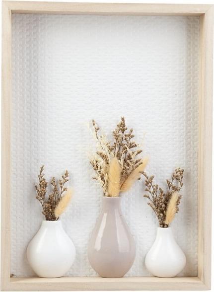 Produktbild MICA Living 3D-Wandbild - 3 Vasen - aus Holz und Keramik - ca. 20 x 4,5 x 38 cm