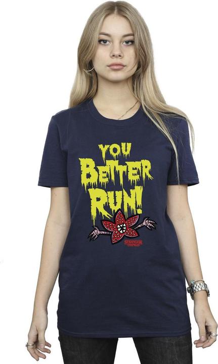 Immagine prodotto Netflix Stranger Things You Better Run Maglietta Ampia Donna (5XL)