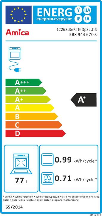 Energy Label Amica AMIC built-in oven