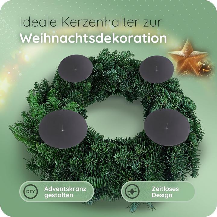 Image du produit Novaliv 4x Pique à bougie, 6 cm NOIR, pour couronne de l'Avent, épingle à bougie, couronne de Noël