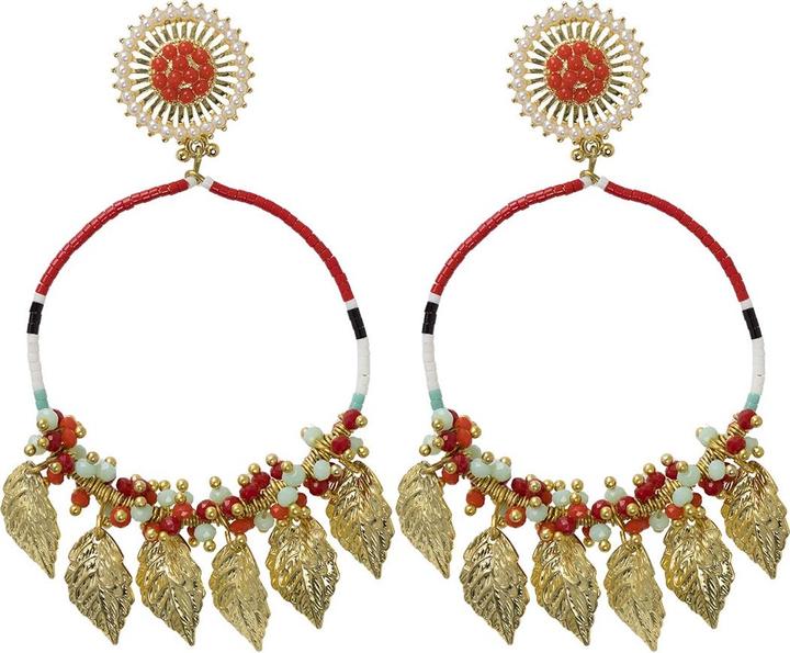 Actual product image Uzurii Amazon Maria Hoop Earrings Red (925 sterling silver)