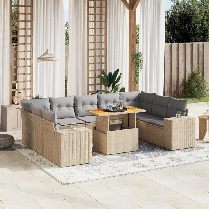 Image du produit VidaXL Ensemble salon de jardin 10 pièces avec coussins