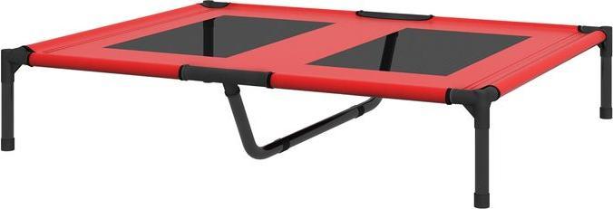Actual product image Swisshandel24 Dog bed, dog lounger, robust, raised & weatherproof, up to 50 kg, 92x76x18cm, red (Dog)