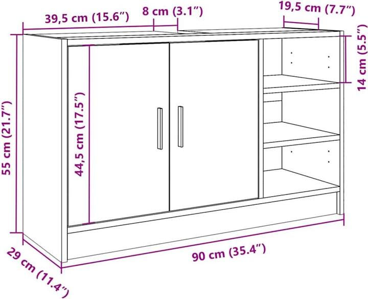 Produktbild VidaXL Waschbeckenunterschrank (90 x 29 x 55 cm)