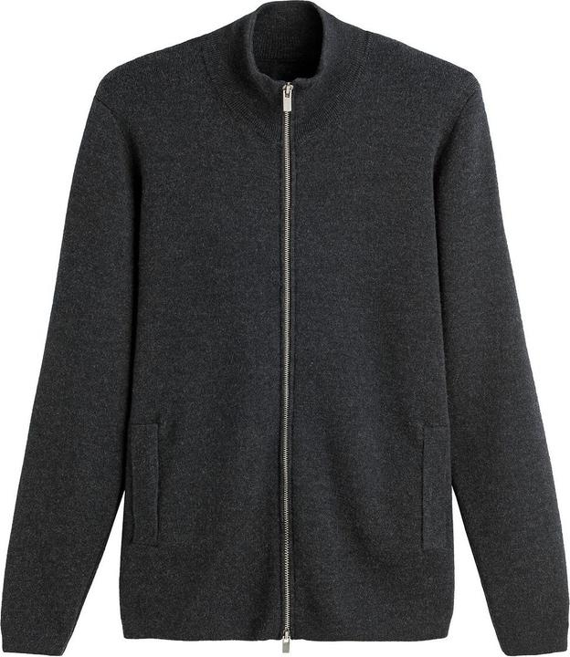 Image du produit La Redoute Collections Cardigan zippé Signature en laine mérinos (S)