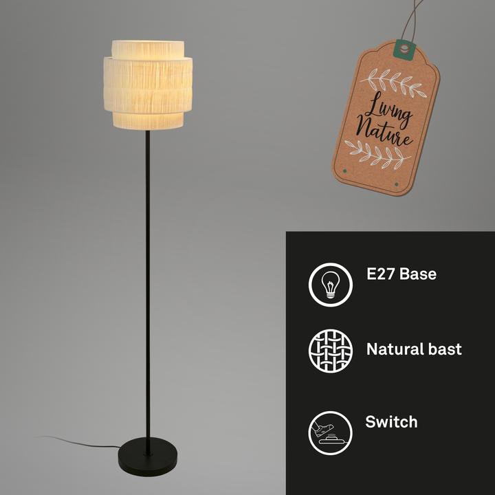 Immagine prodotto Briloner Lampada da terra, nero/naturale, excl.1x E27/max. 10W (E27)
