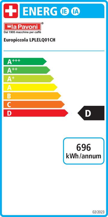 Etichetta energetica La Pavoni Europiccola Lusso