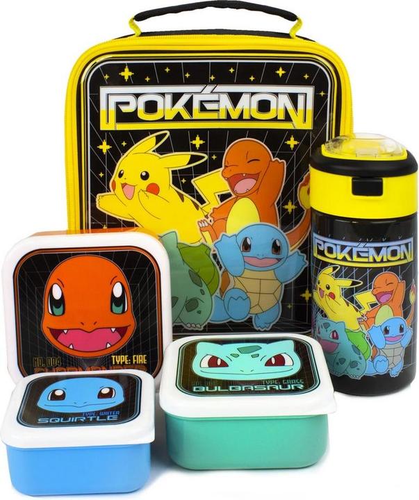 Immagine prodotto Pokémon Personaggi Pikachu Borsa da pranzo e bottiglia (confezione da 5)