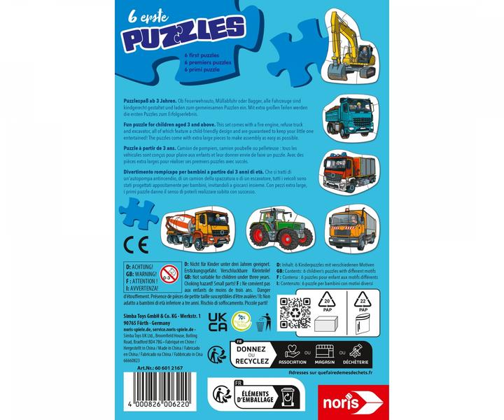 Produktbild Noris 6 erste Puzzles – Fahrzeuge (20 Teile)