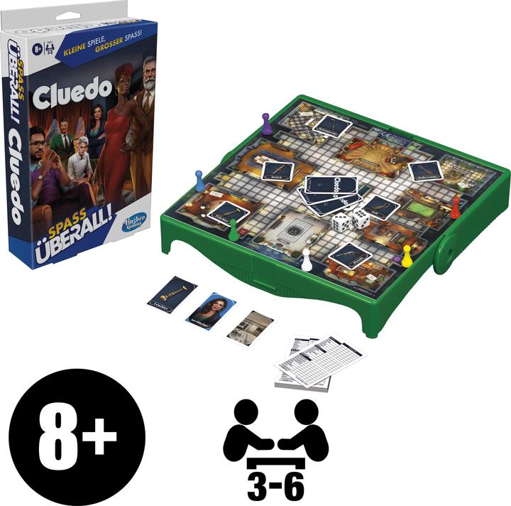 Image du produit Hasbro Gaming Cluedo compact, jeu portable pour 3 à 6 joueurs, jeu de voyage pour enfants, s'amuser partout (Allemand)