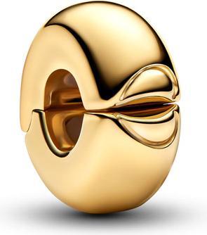 Actual product image Pandora Round Clip Charm (Metal, Gold plated, Gold 585)