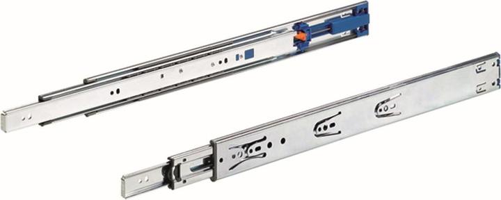Actual product image Hettich Full-extension ball bearing slide 500mm long Drawer runner w. soft-closing mechanism chrome-plated