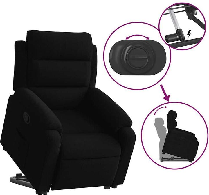 Image du produit VidaXL Fauteuil Relax Releveur Fauteuil Téléviseur Fauteuil Relax Noir Velours