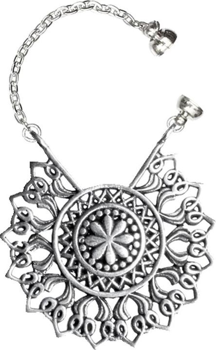 Produktbild Star Piercing Tunnel Anhänger silber Römische Blume (Messing)