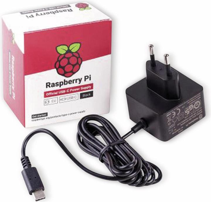 Raspberry Pi Official 4 Power Adapter USB-C Schwarz