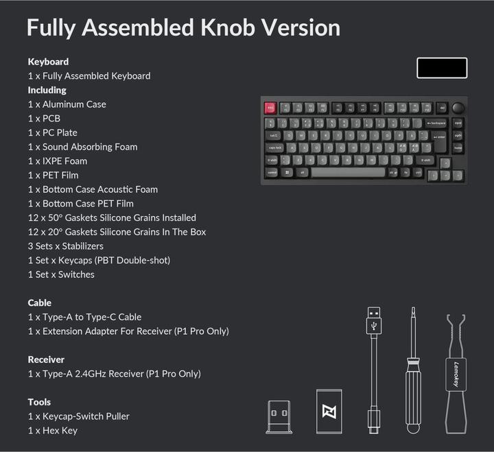 Actual product image Keychron Lemokey P1 Pro (CH, Wireless, Cable)
