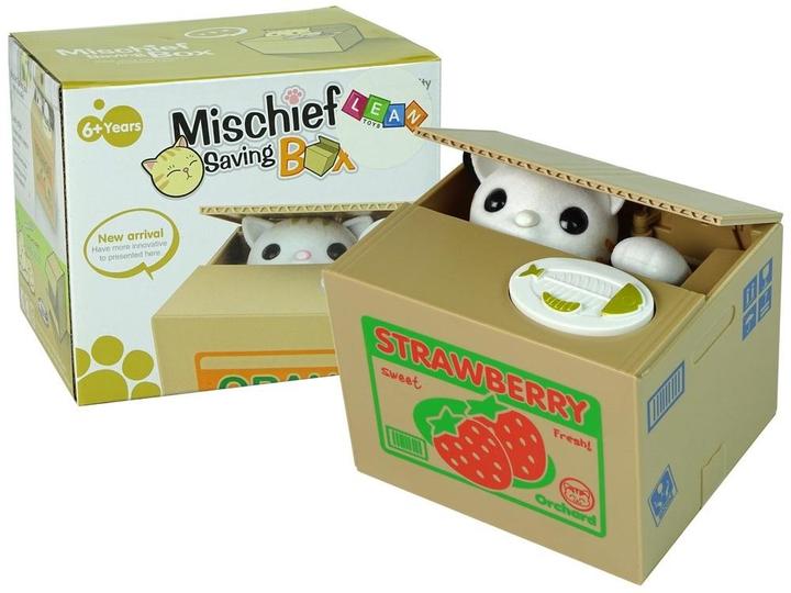 Produktbild Lean Toys Die Katze im Sparschwein von LEANToys lernt, eine Erdbeere zu retten