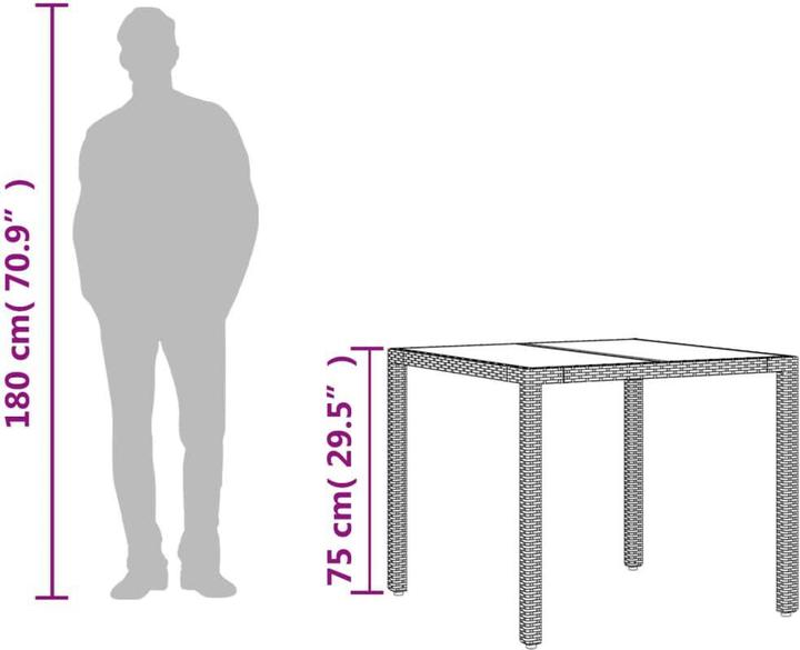 Image du produit VidaXL Gartentisch mit Glasplatte (90 cm)