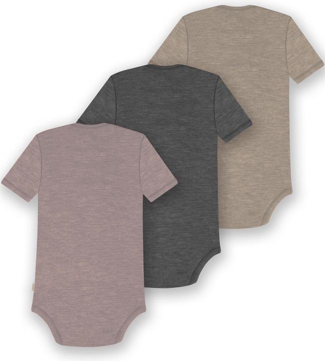 Immagine prodotto Normani Set di 3 body baby in merino a maniche corte "Tauranga" - 9299 (74)