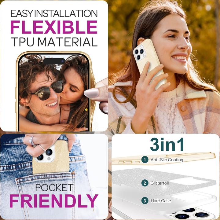 Produktbild Nalia Glitzer Hybrid Hülle (Apple iPhone 16 Pro Max)