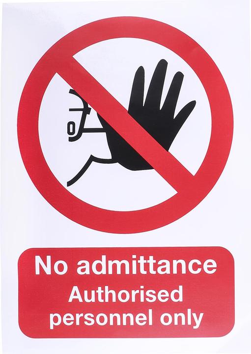 Produktbild Rs Pro Verbotszeichen, Englisch, Kein Zutritt, No Admittance Authorised Personnel Only, selbstkleben