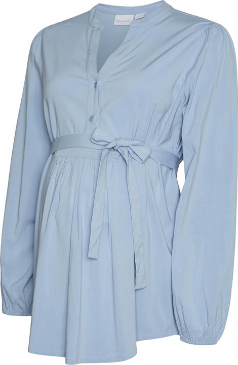 Image du produit Mamalicious Coupe normale Col mandarin Poignets élastiques Top manches ballon Blouse (L)