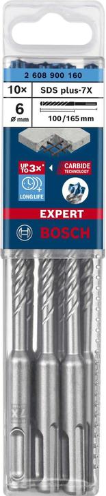 Produktbild Bosch Professional Zubehör EXPERT SDS plus-7X Hammerbohrer, 6 x 100 x 165 mm, 10-tlg. (6 mm)
