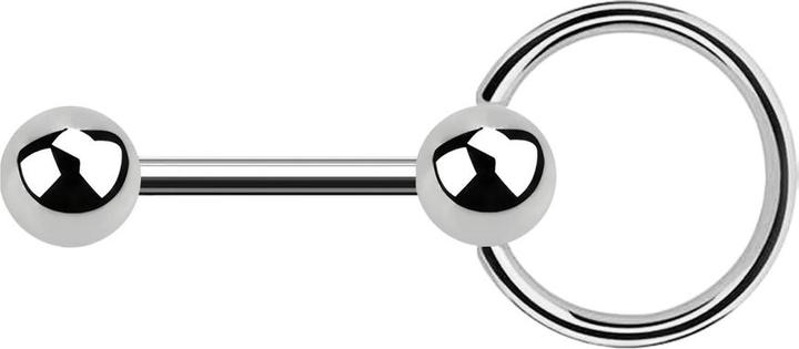 Produktbild Star Piercing Barbell silber mit Kugel und Kugel Ball Closure Ring (ohne Messing, Chirurgenstahl 316L)
