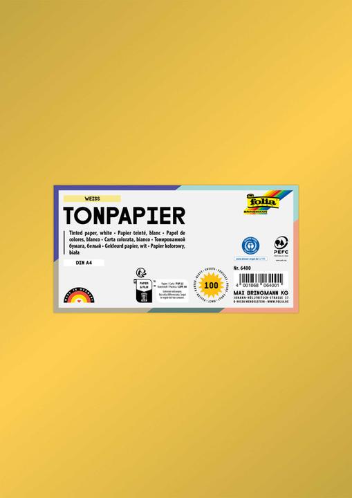 Immagine prodotto Folia Carta argilla, DIN A4, 130 g/mq, oro (130 g/m², 100 x)
